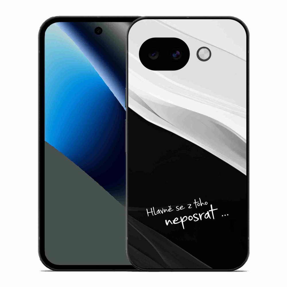 Gél borító mmCase a Google Pixel 10a számára - vicces szöveg 13 fekete és fehér háttérrel