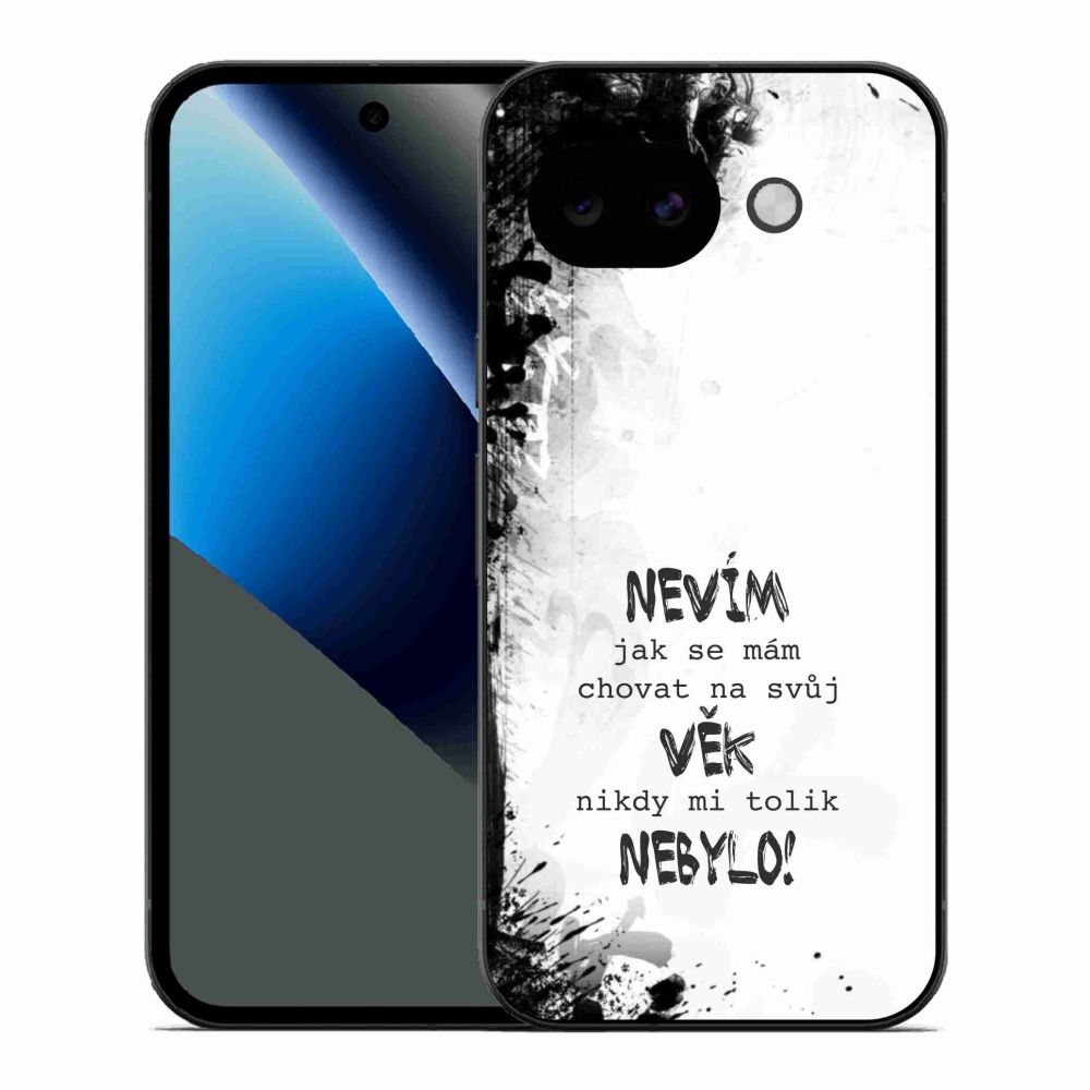 Gél borító mmCase a Google Pixel 10a készülékhez - vicces szöveg 14 fehér háttér