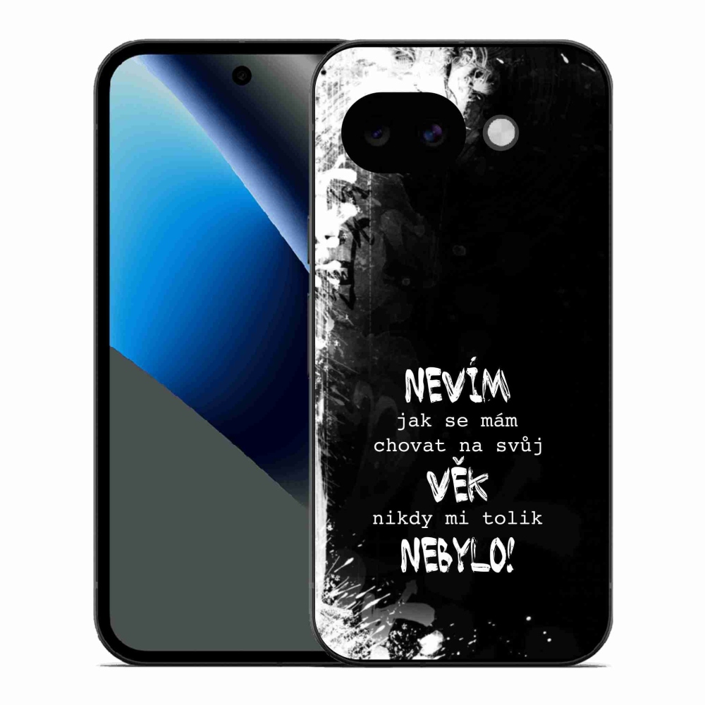 Gél borítás mmCase a Google Pixel 10a számára - vicces szöveg 14 fekete háttér