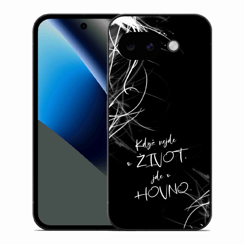 Gél borító mmCase a Google Pixel 10a számára - vicces szöveg 16 fekete háttér