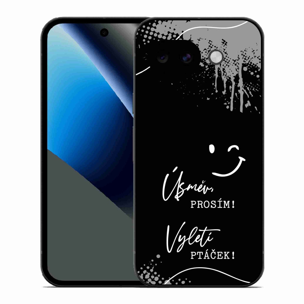 Gél borító mmCase a Google Pixel 10a számára - vicces szöveg 4 fekete háttérrel