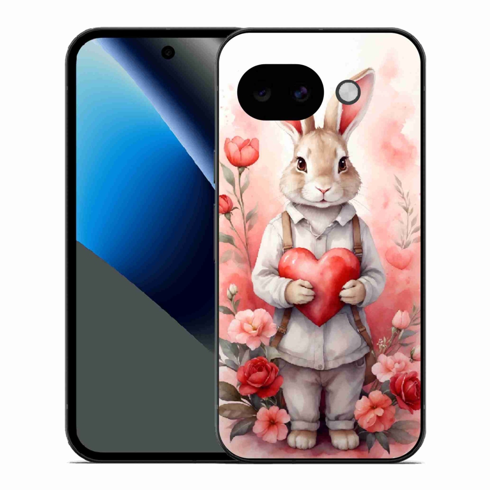 Gél borítás mmCase a Google Pixel 10a számára - nyúl szívvel