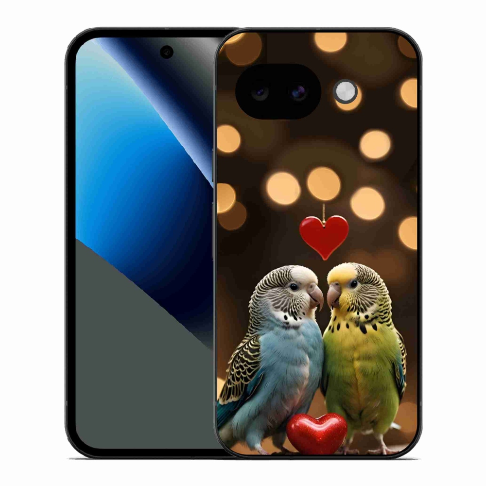 Gél borítás mmCase a Google Pixel 10a számára - szerelmes papagájok