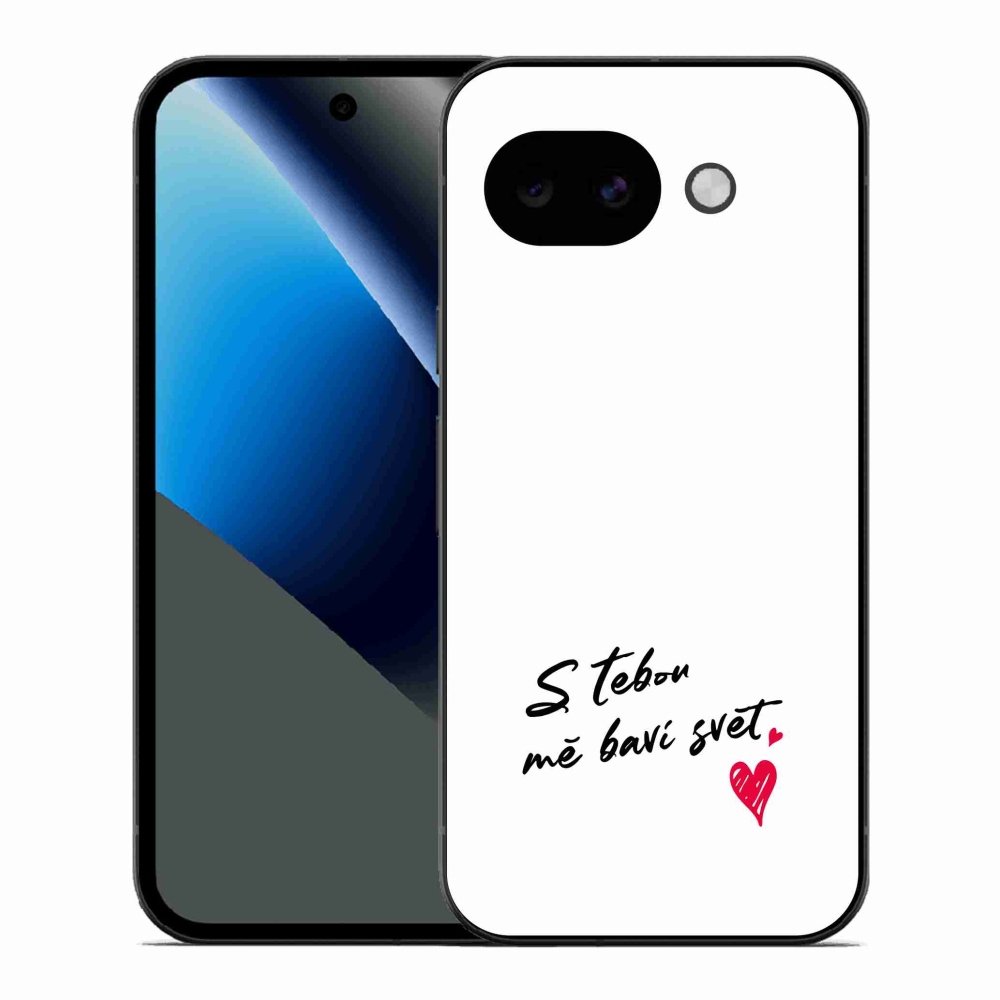 Gél borító mmCase a Google Pixel 10a készülékhez - szerelmes szöveg 1 fehér háttér