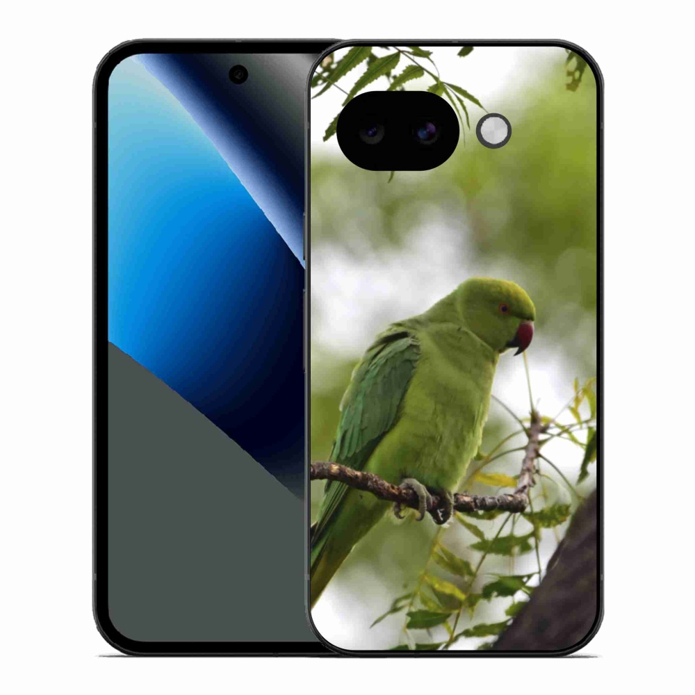 Zselés borítás mmCase a Google Pixel 10a készülékhez - zöld papagáj