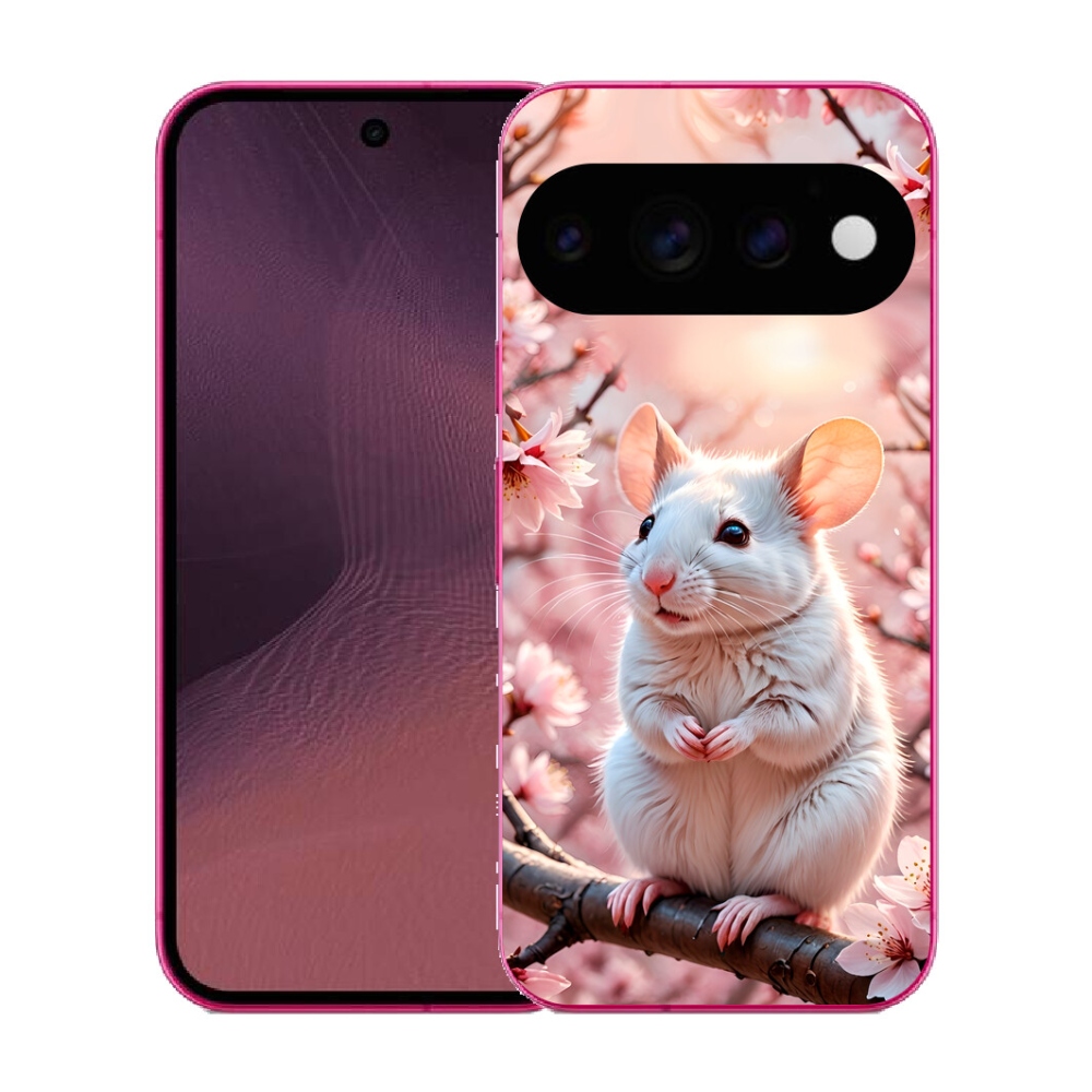 mmCase gél tok a Google Pixel 11-hez – fehér egér egy ágon