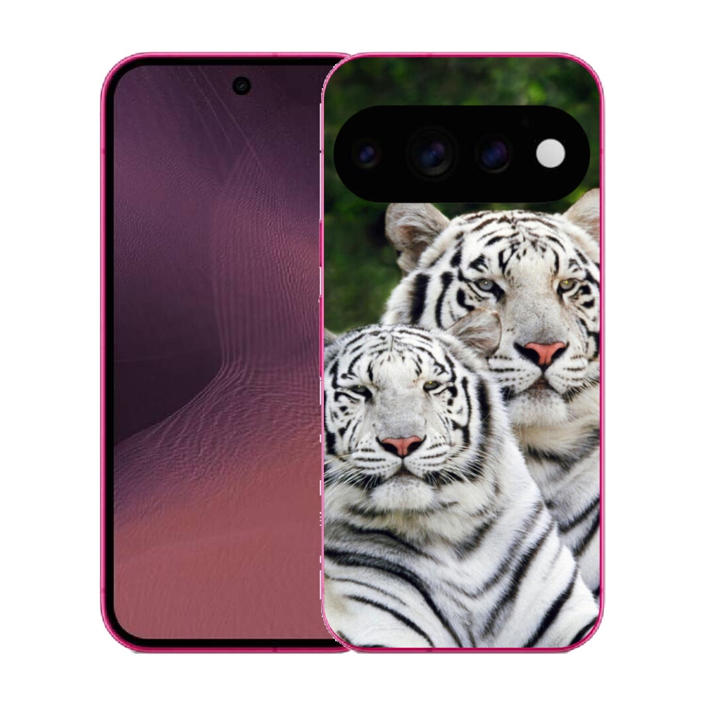 mmCase gél tok a Google Pixel 11-hez – fehér tigrisek