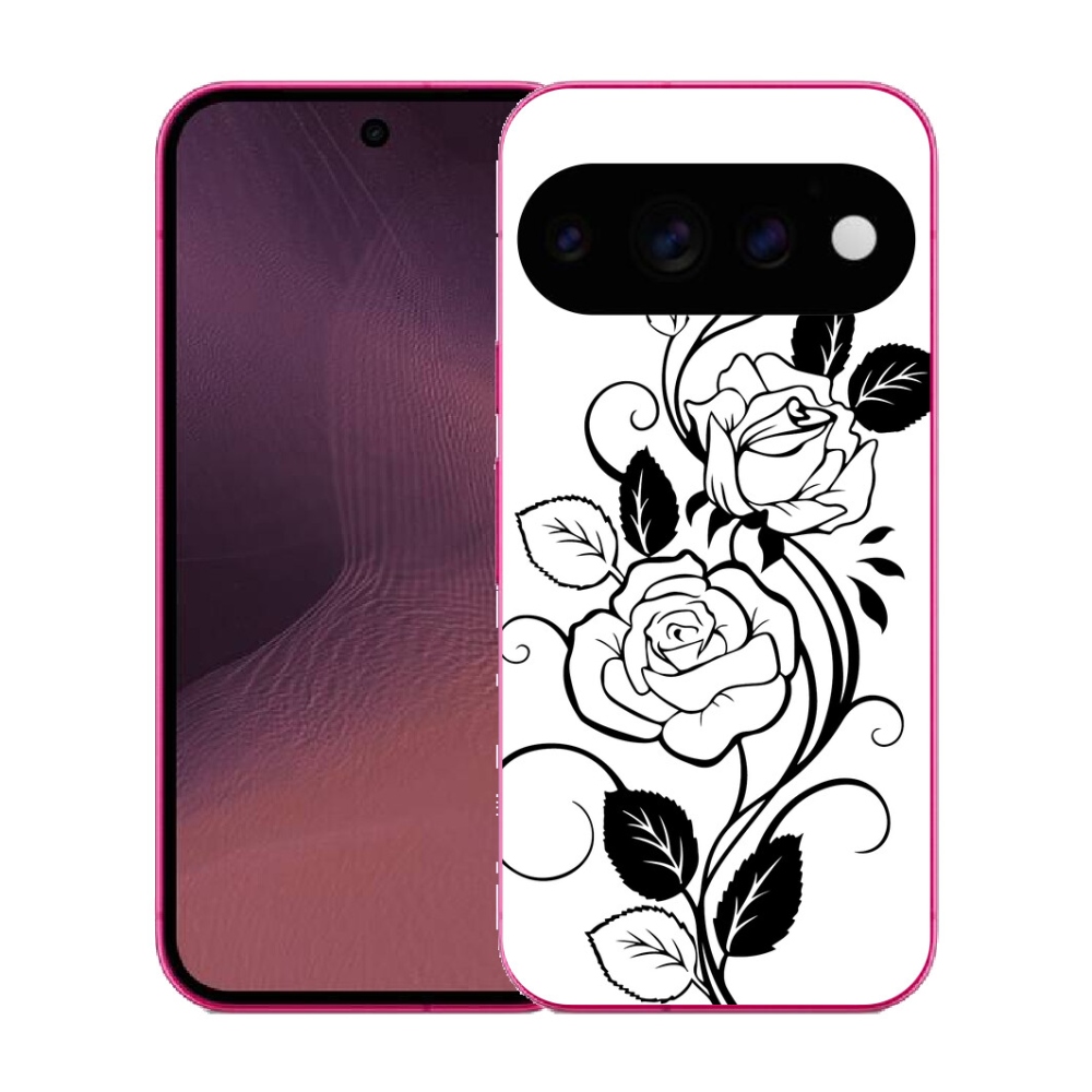 mmCase gél tok a Google Pixel 11-hez – fekete-fehér rózsa
