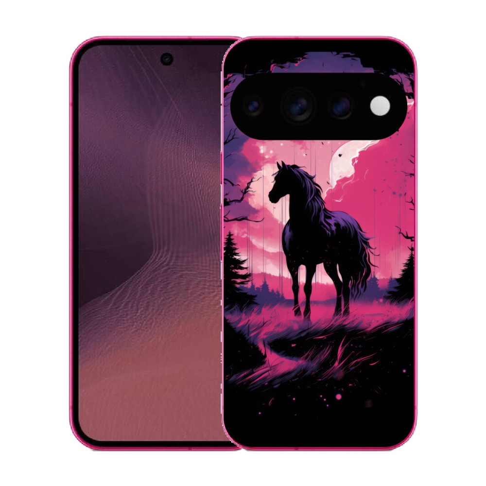 mmCase gél tok a Google Pixel 11-hez – fekete rajzolt ló 1