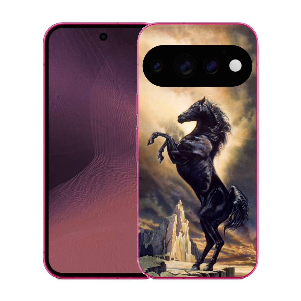 mmCase gél tok a Google Pixel 11-hez – fekete rajzolt ló