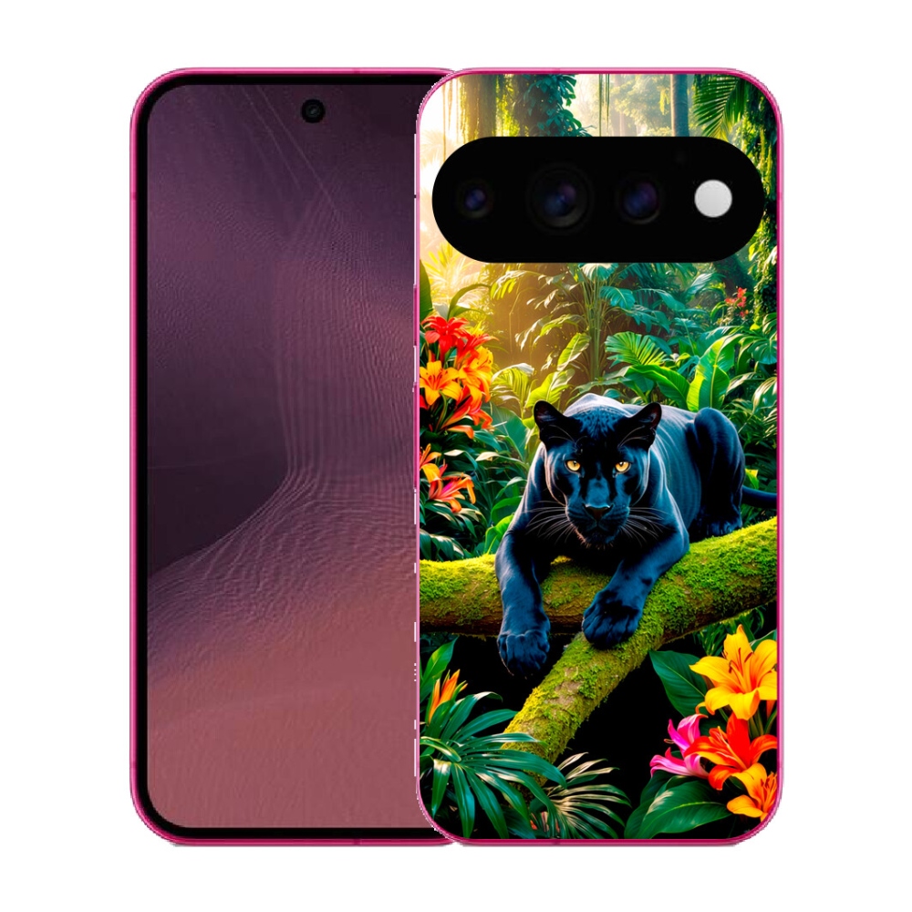mmCase gél tok a Google Pixel 11-hez – fekete párduc a dzsungelben