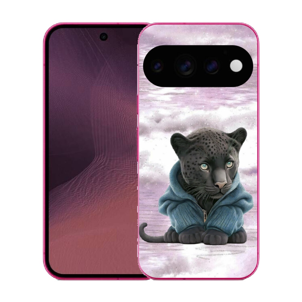 mmCase gél tok a Google Pixel 11-hez – fekete párduc pulóverben