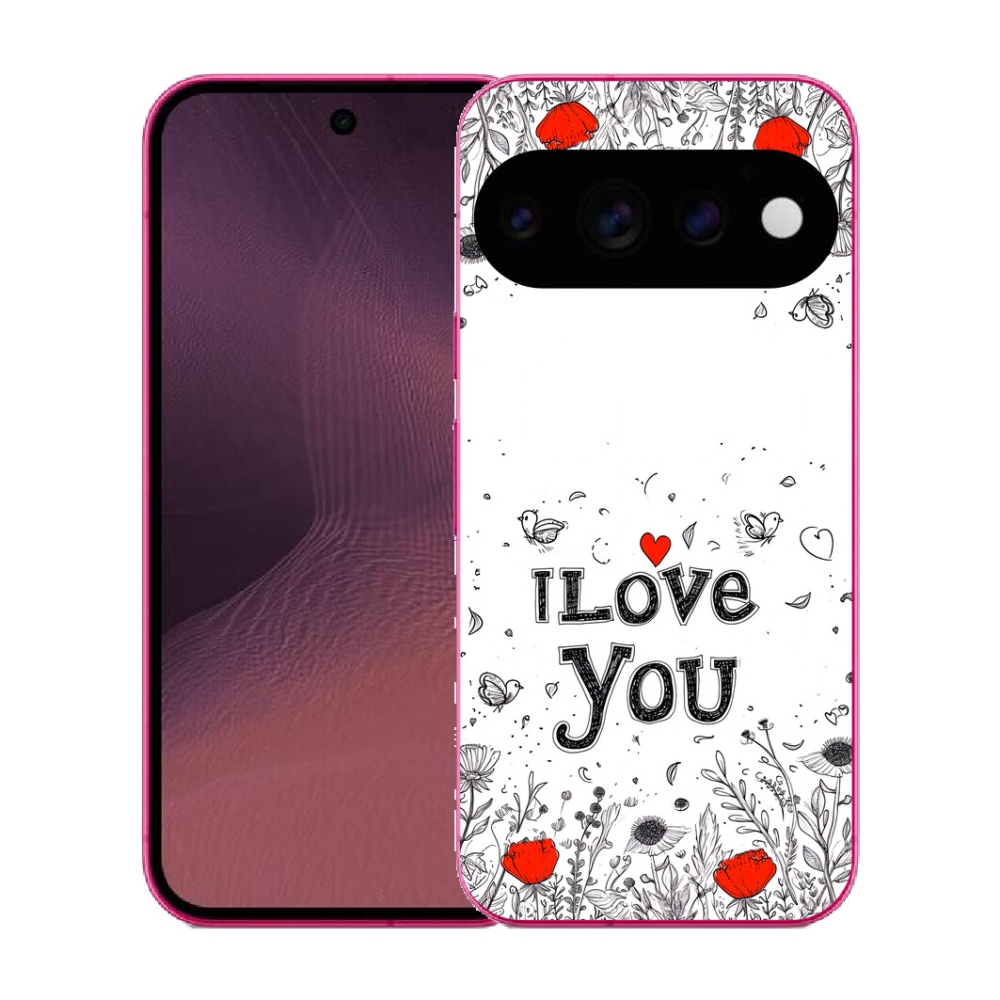 mmCase gél tok a Google Pixel 11-hez – „I love you” fehér háttérrel