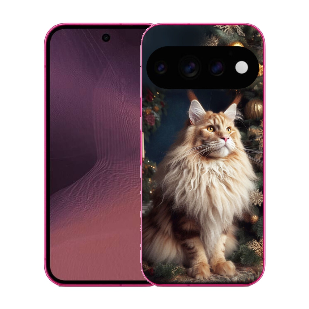 mmCase géltok a Google Pixel 11-hez – macska a karácsonyfa mellett