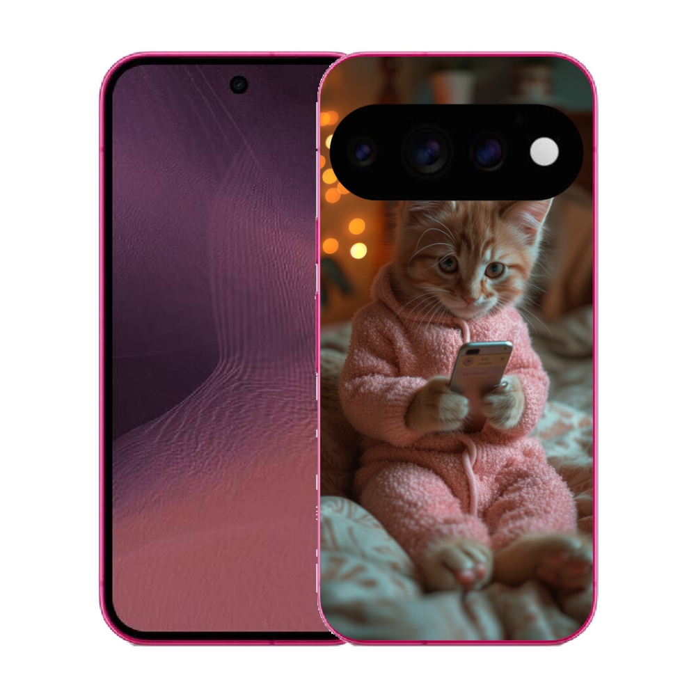 mmCase gél tok a Google Pixel 11-hez – cica mobiltelefonnal