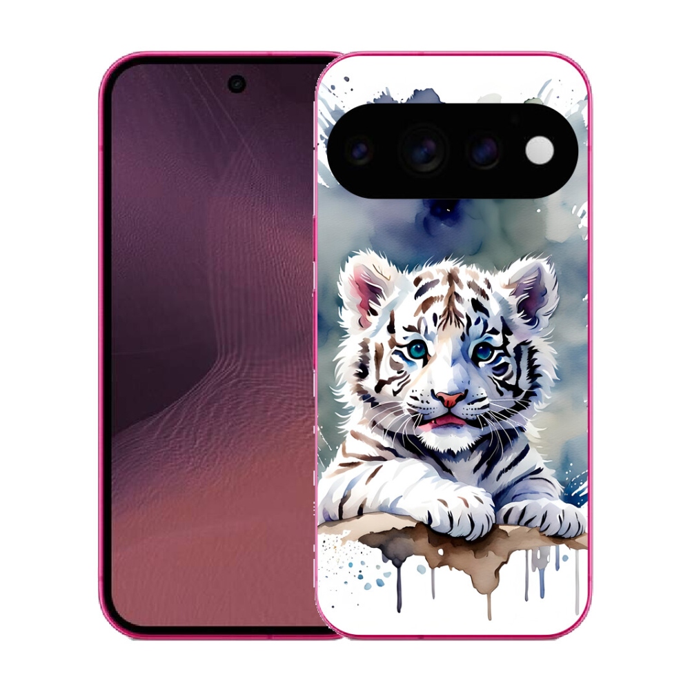 mmCase gél tok a Google Pixel 11-hez – fehér tigris kölyök