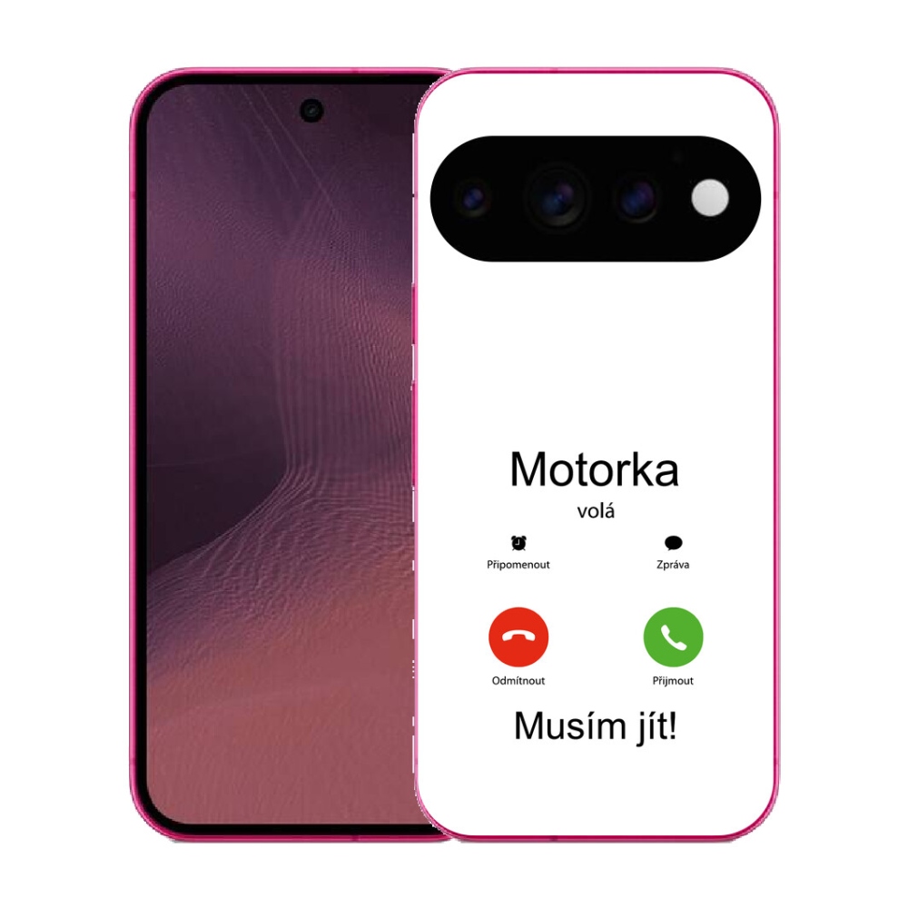 mmCase gél tok a Google Pixel 11-hez – „A motor hív” fehér háttérrel
