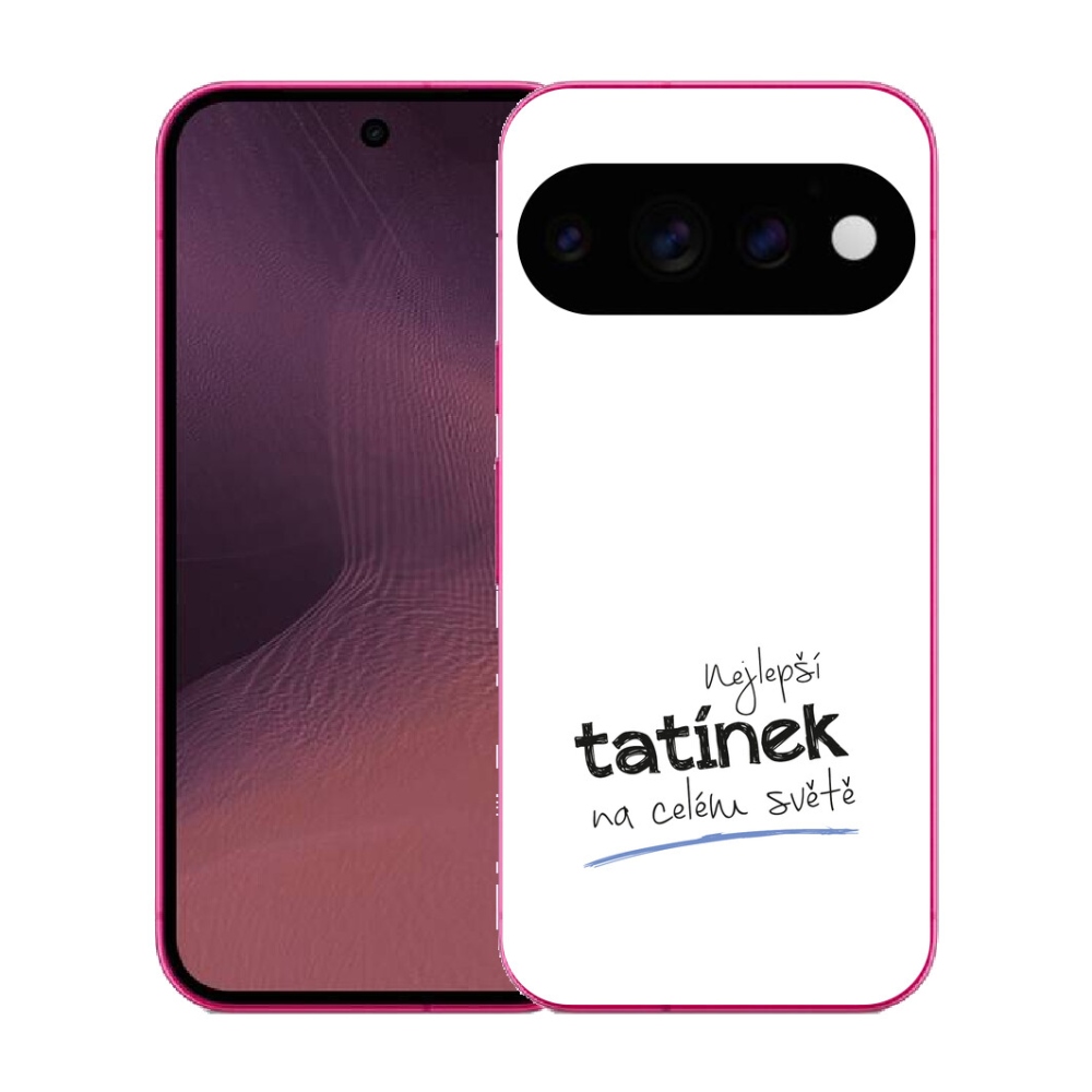 mmCase géltok a Google Pixel 11-hez – „A legjobb apa” felirattal, fehér háttérrel