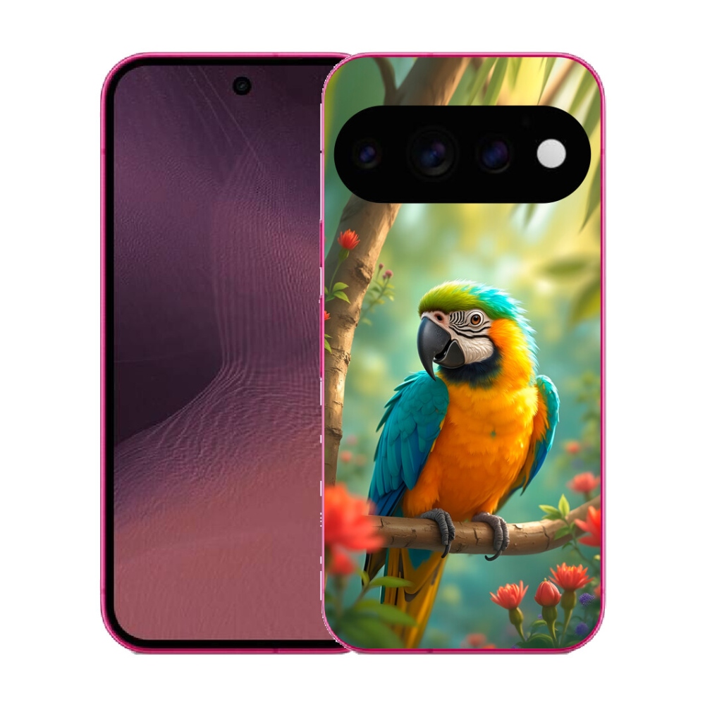 mmCase gél tok a Google Pixel 11-hez – kék-sárga ara papagáj