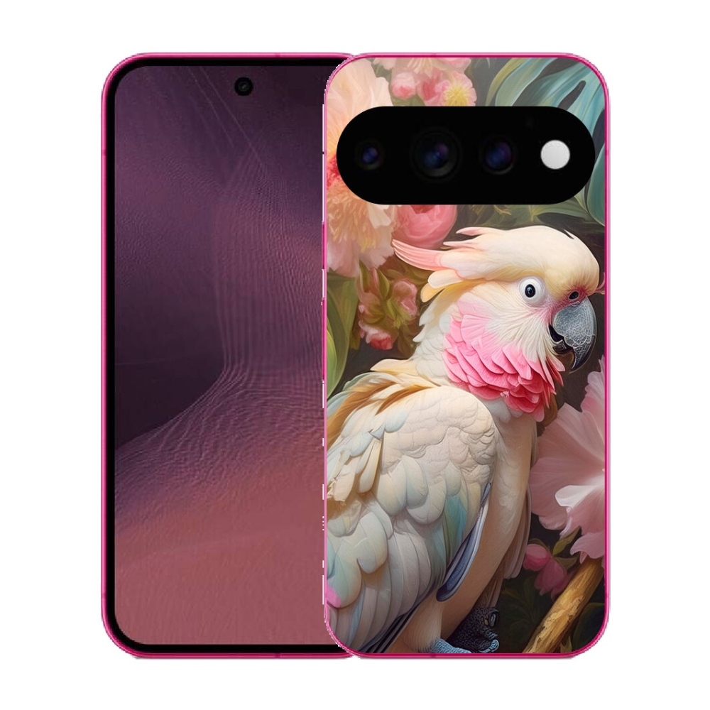 mmCase gél tok a Google Pixel 11-hez – rózsaszín kakadu papagáj 2