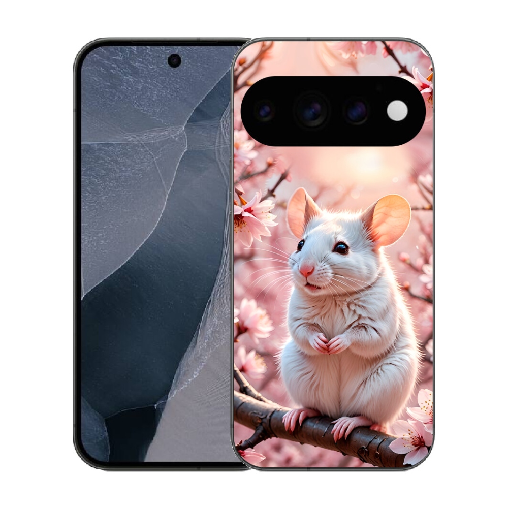 mmCase gél tok a Google Pixel 11 Pro-hoz – fehér egér egy ágon