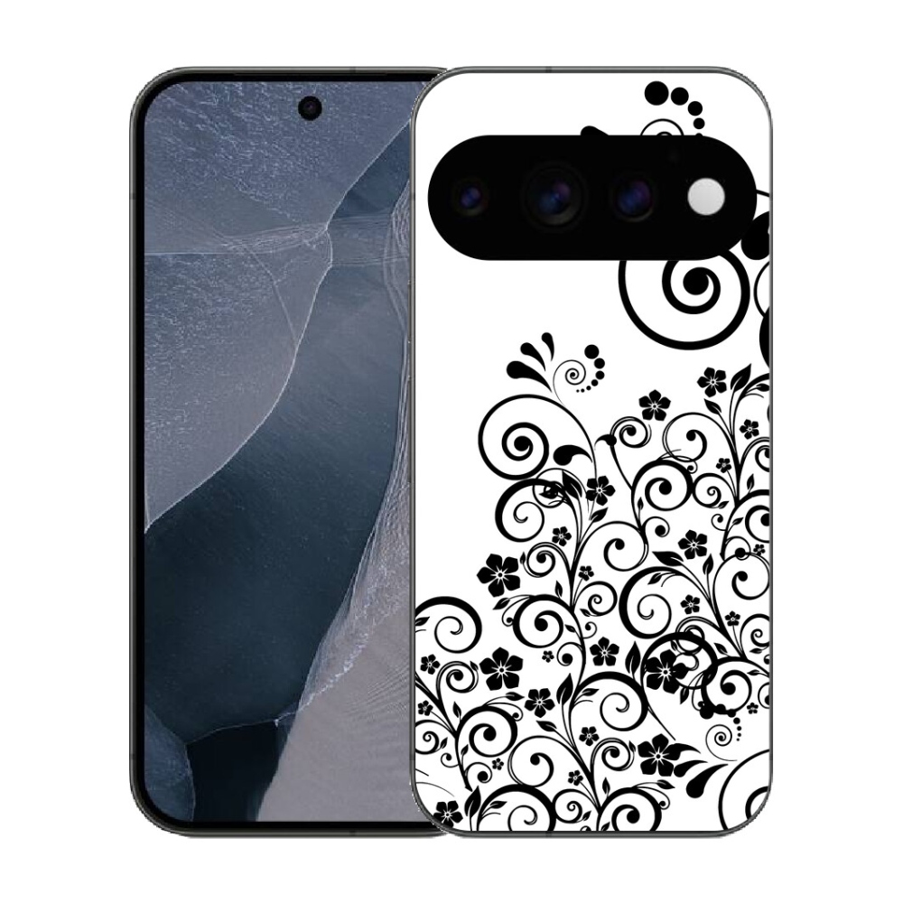 mmCase gél tok a Google Pixel 11 Pro-hoz – fekete-fehér virágminták