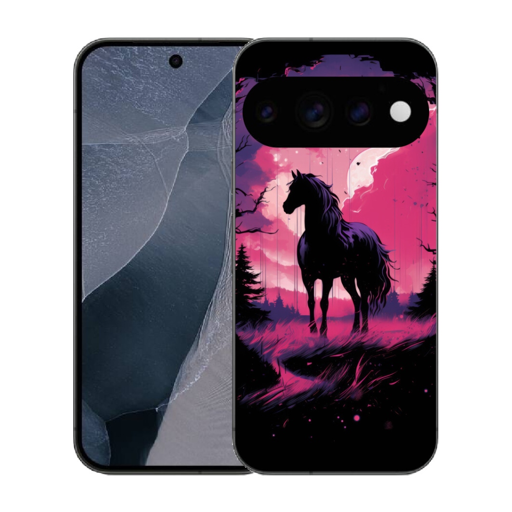 mmCase gél tok a Google Pixel 11 Pro-hoz – fekete rajzolt ló 1