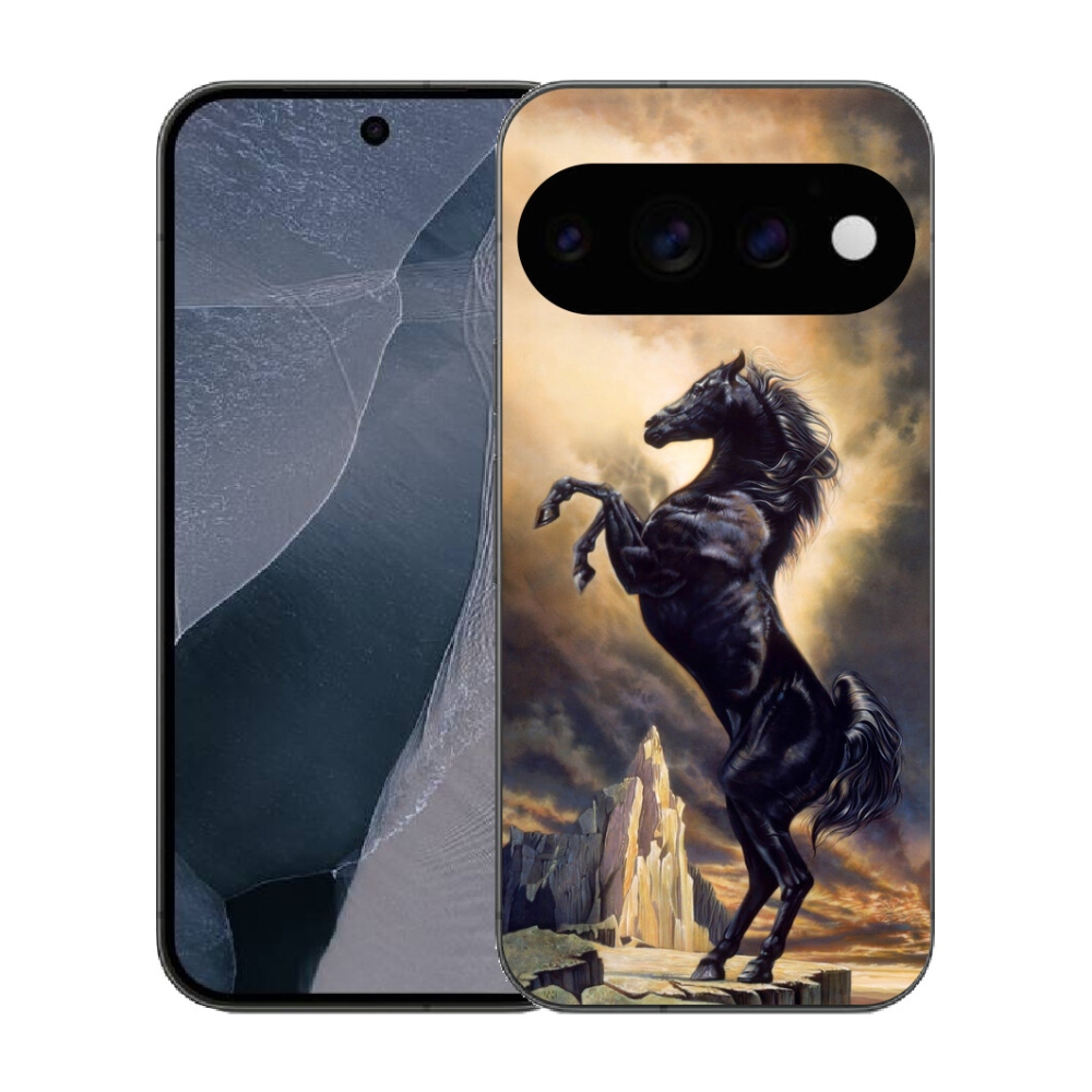 mmCase gél tok a Google Pixel 11 Pro-hoz – fekete, rajzolt ló