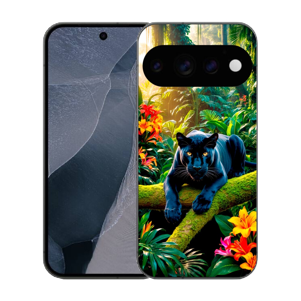 mmCase gél tok a Google Pixel 11 Pro-hoz – fekete párduc a dzsungelben