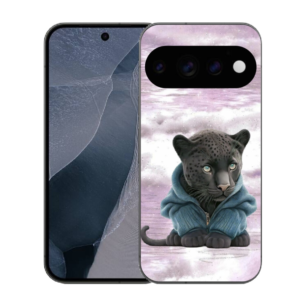 mmCase géltok a Google Pixel 11 Pro-hoz – fekete párduc pulóverben