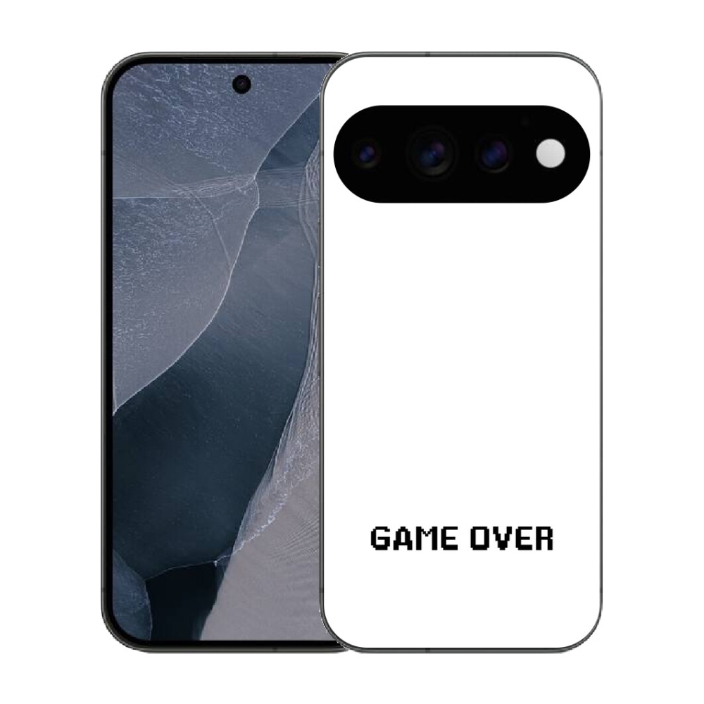 mmCase gél tok a Google Pixel 11 Pro-hoz – „game over” fehér háttérrel