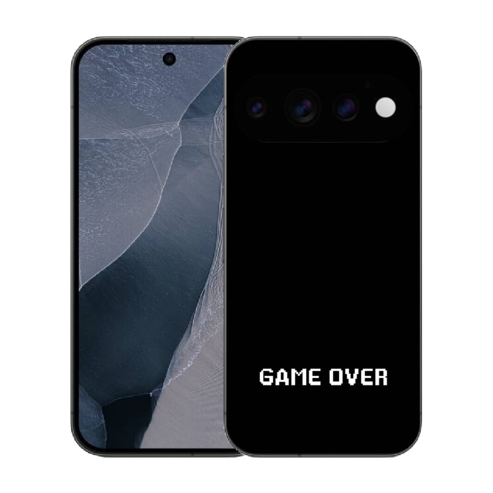 mmCase gél tok a Google Pixel 11 Pro-hoz – „game over” fekete háttérrel