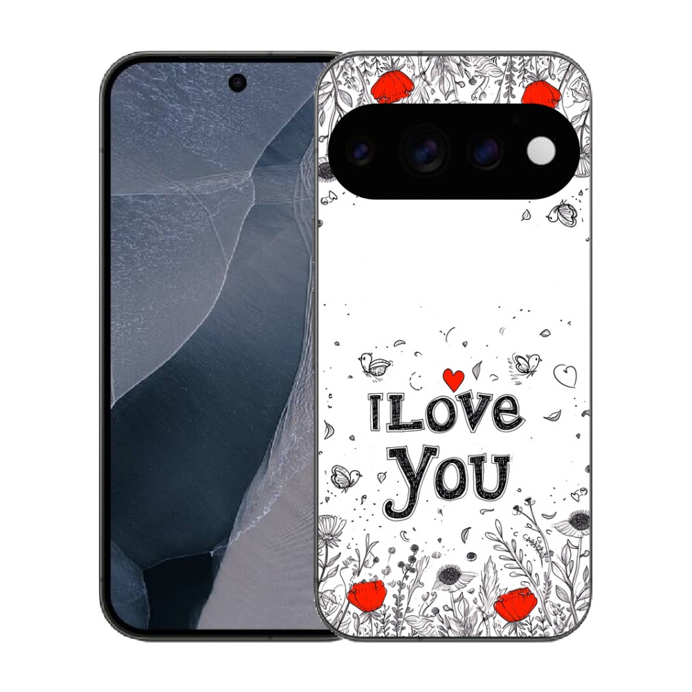 mmCase gél tok a Google Pixel 11 Pro-hoz – „I love you” fehér háttérrel