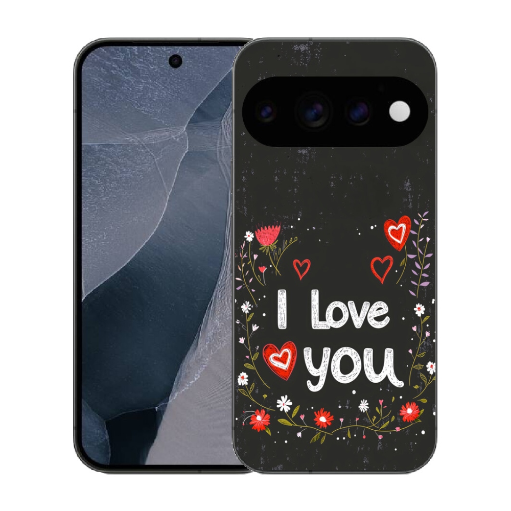 mmCase gél tok a Google Pixel 11 Pro-hoz – „I love you” fekete háttérrel