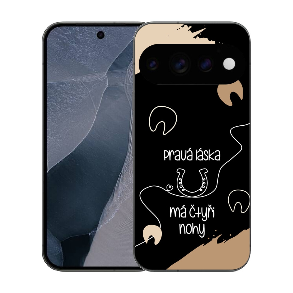 mmCase gél tok a Google Pixel 11 Pro-hoz – ló motívum, fekete háttér