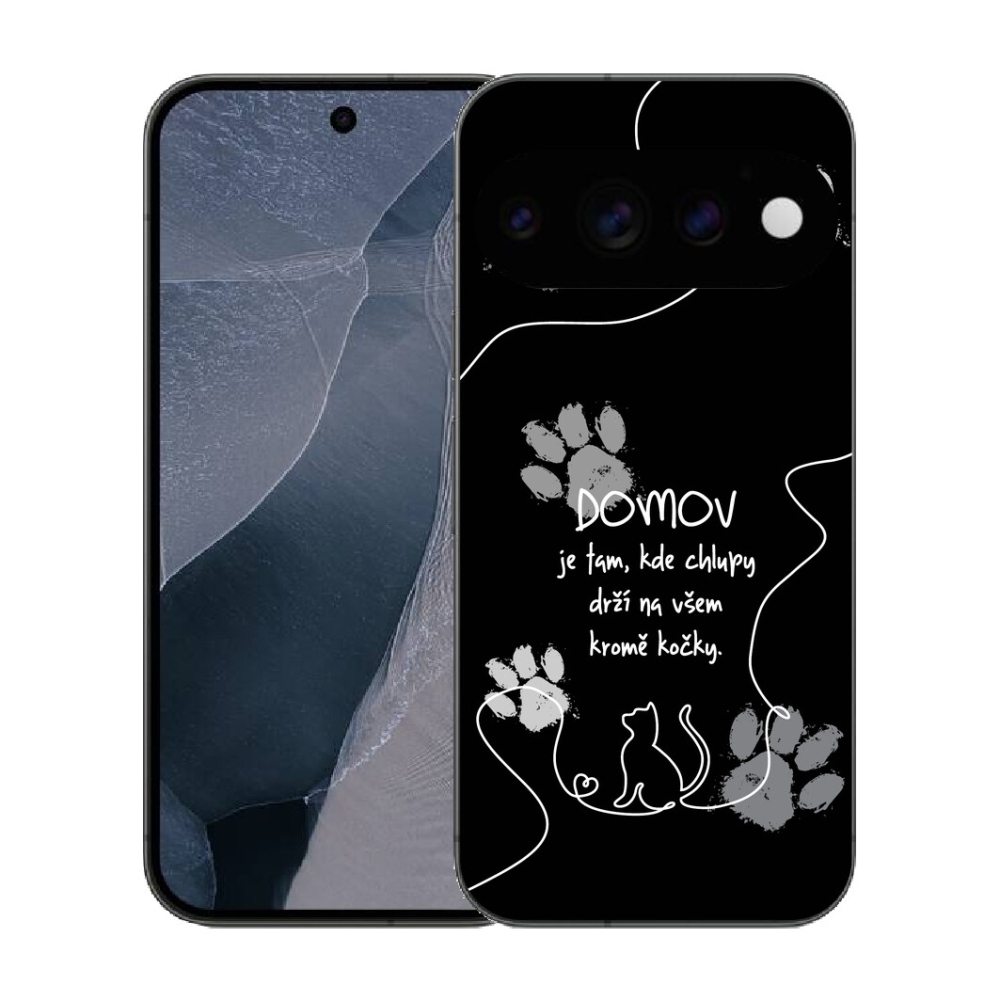 mmCase gél tok a Google Pixel 11 Pro-hoz – macskás motívum, fekete háttér