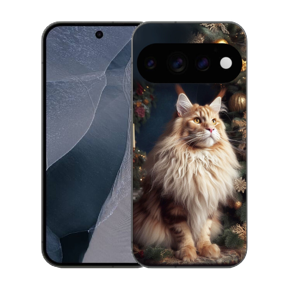 mmCase géltok a Google Pixel 11 Pro-hoz – macska a karácsonyfa mellett