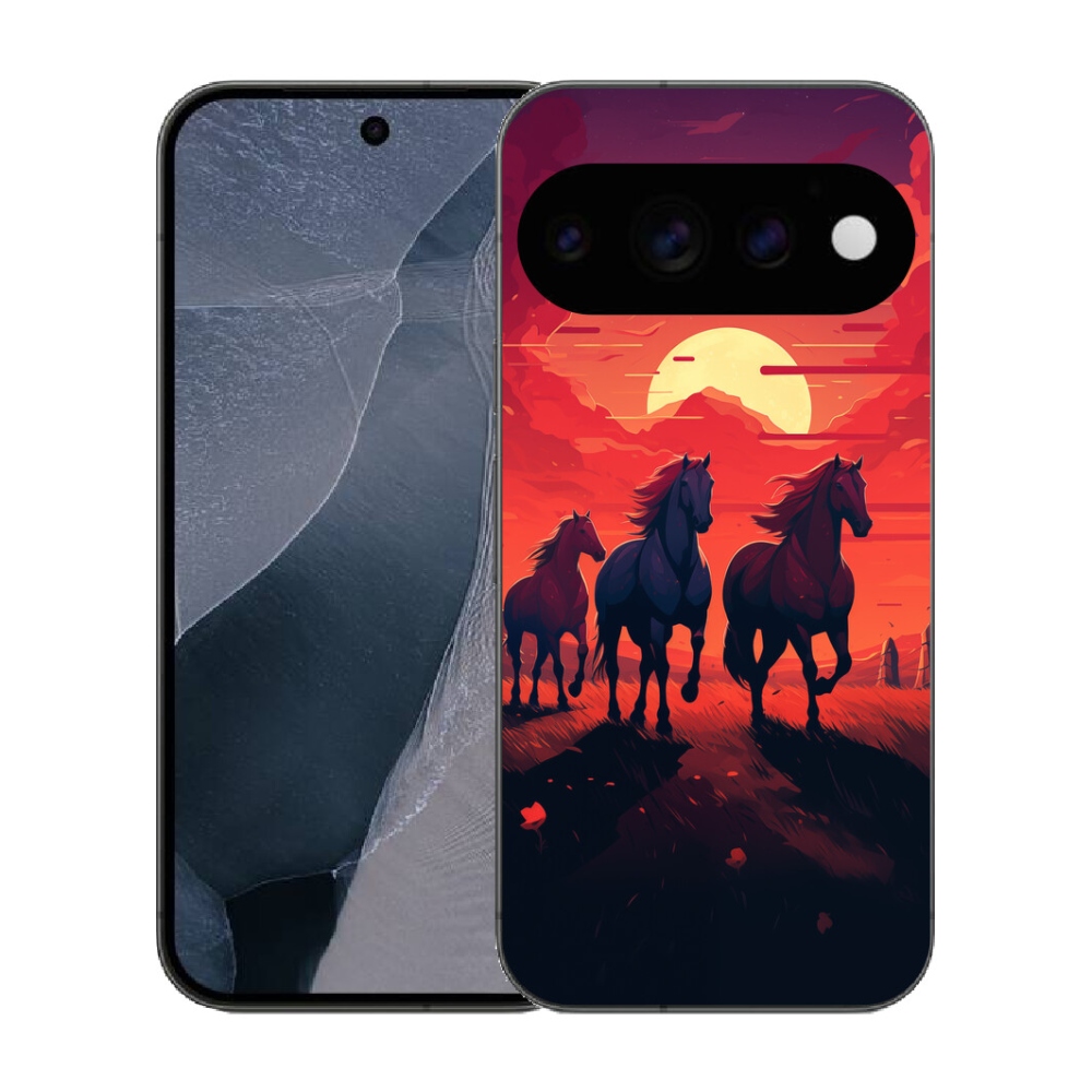 mmCase gél tok a Google Pixel 11 Pro-hoz – lovak és naplemente