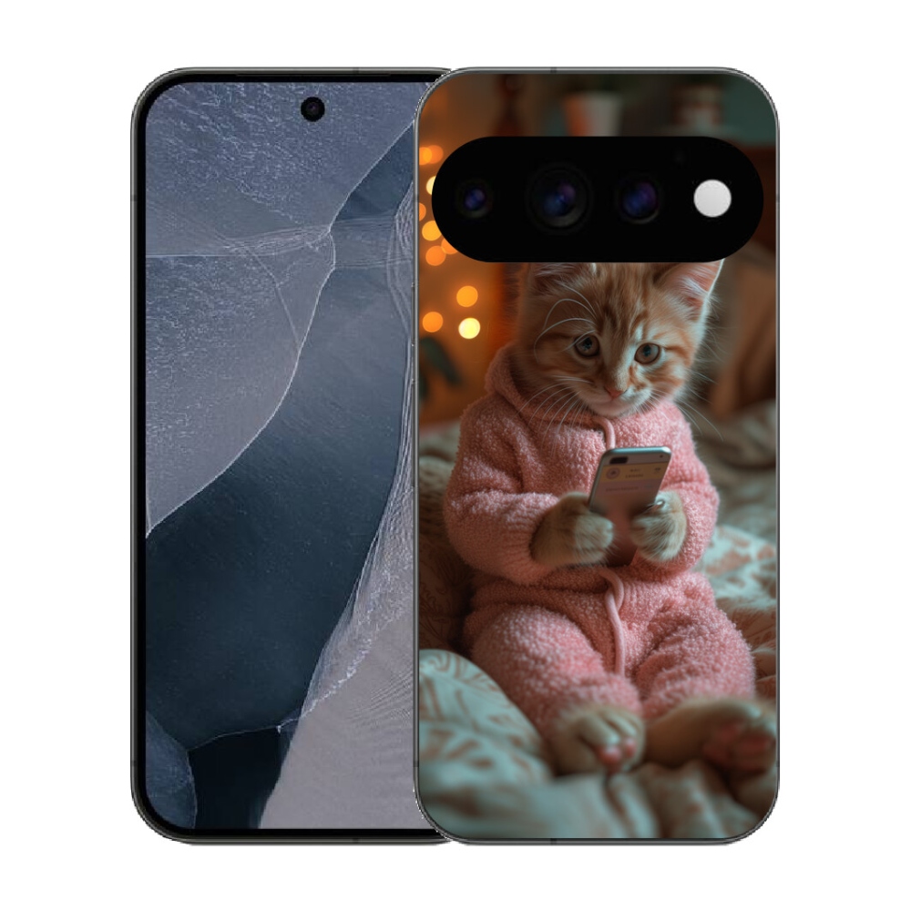 mmCase gél tok a Google Pixel 11 Pro-hoz – cica a mobiltelefonnal