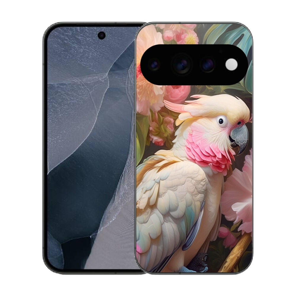 mmCase gél tok a Google Pixel 11 Pro-hoz – rózsaszín kakadu papagáj 2