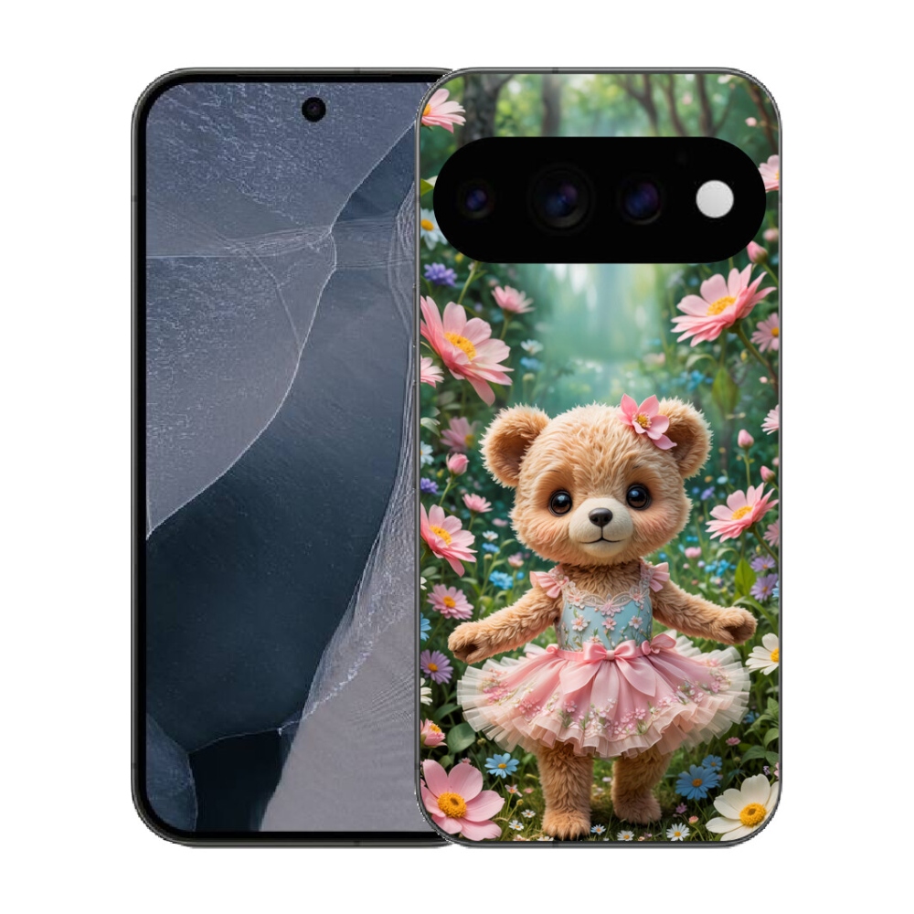 mmCase géltok a Google Pixel 11 Pro-hoz – aranyos mackó virágok között