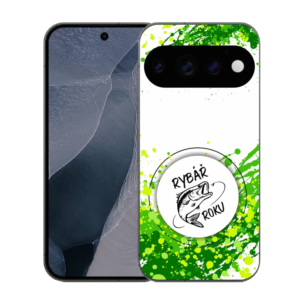 mmCase gél tok a Google Pixel 11 Pro-hoz – „Az év horgásza” fehér háttérrel
