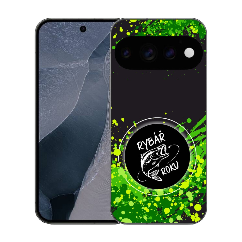 mmCase géltok a Google Pixel 11 Pro-hoz – „Az év horgásza” fekete háttérrel