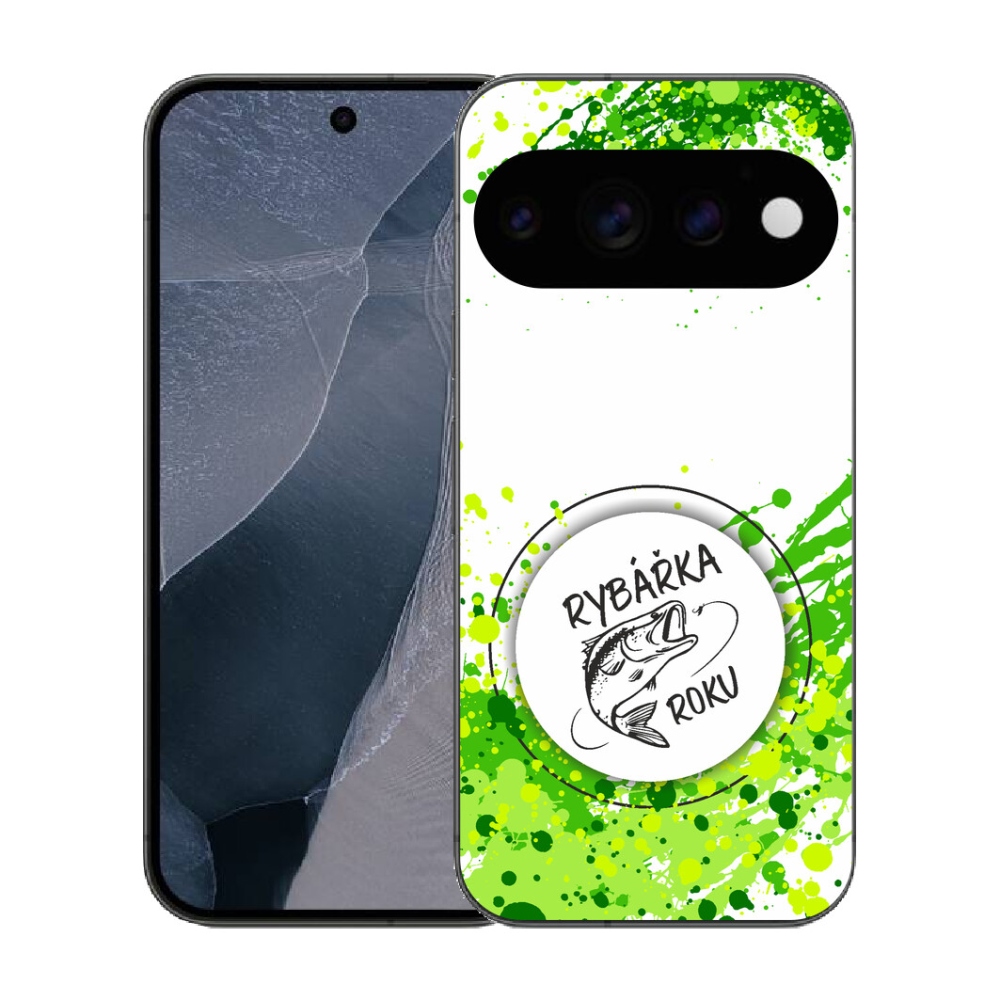mmCase gél tok a Google Pixel 11 Pro-hoz – „Az év horgásznője” fehér háttérrel