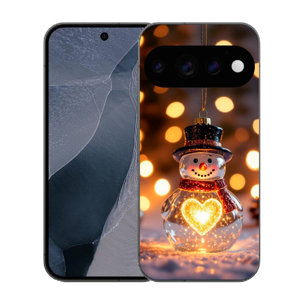 mmCase gél tok a Google Pixel 11 Pro-hoz – világító karácsonyi hóember