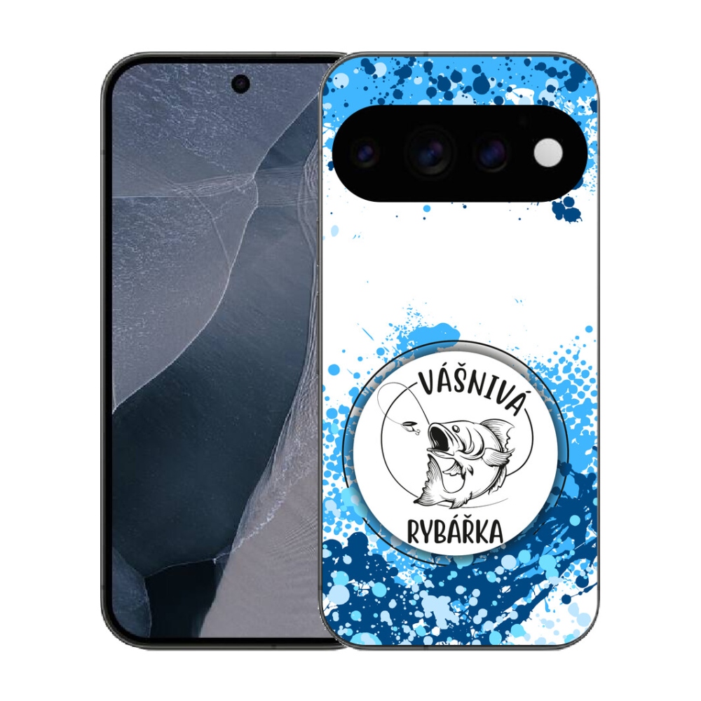 mmCase gél tok a Google Pixel 11 Pro-hoz – szenvedélyes horgász, fehér háttérrel