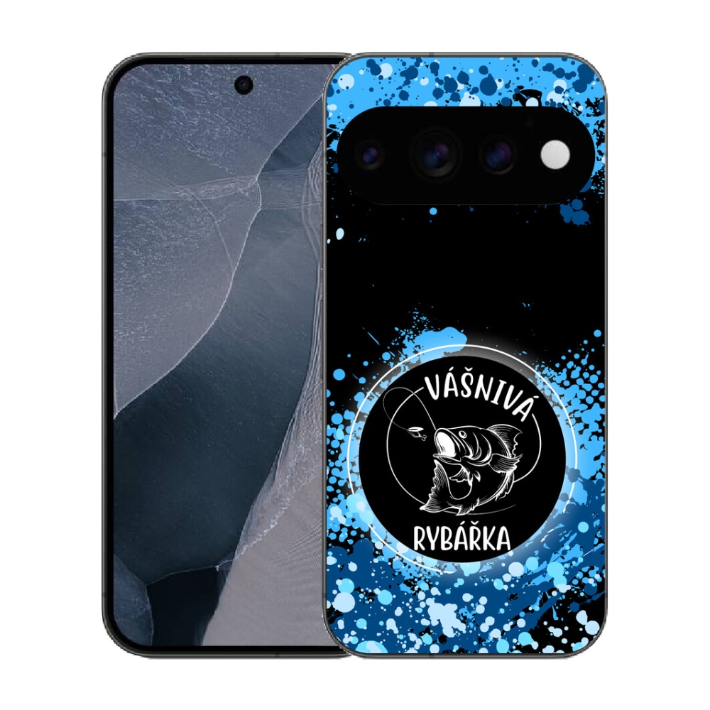 mmCase gél tok a Google Pixel 11 Pro-hoz – szenvedélyes horgász, fekete háttér