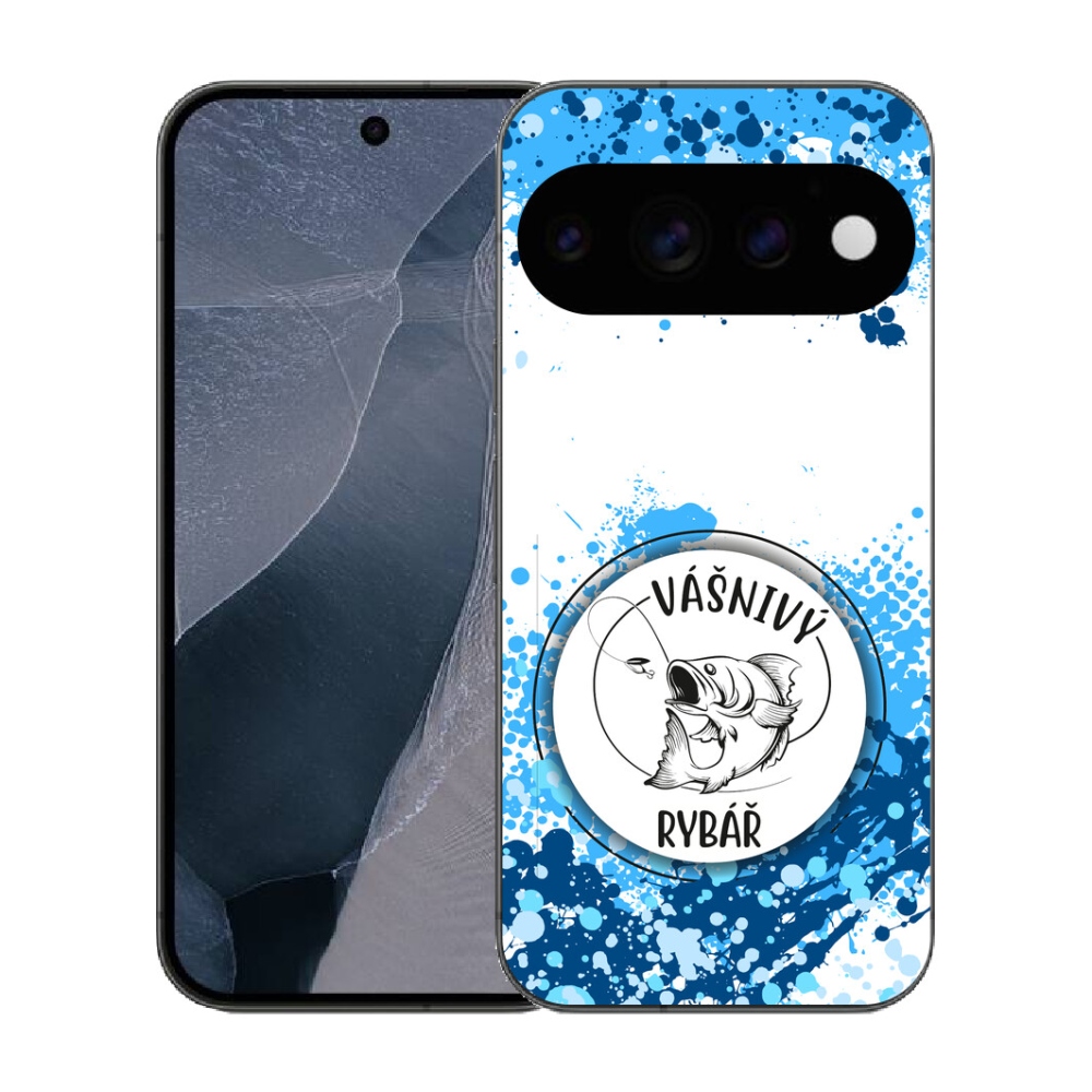 mmCase gél tok a Google Pixel 11 Pro-hoz – szenvedélyes horgász, fehér háttérrel