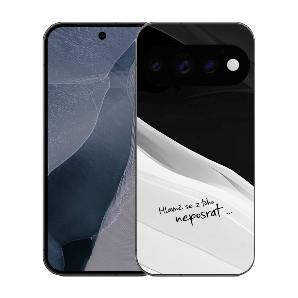 mmCase gél tok a Google Pixel 11 Pro-hoz – vicces felirat, 13 fekete-fehér háttér