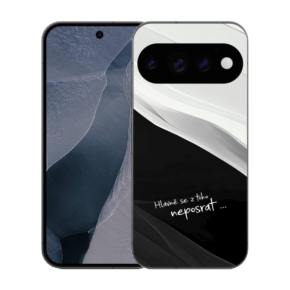 mmCase gél tok a Google Pixel 11 Pro-hoz – vicces felirat, 13 fekete-fehér háttér